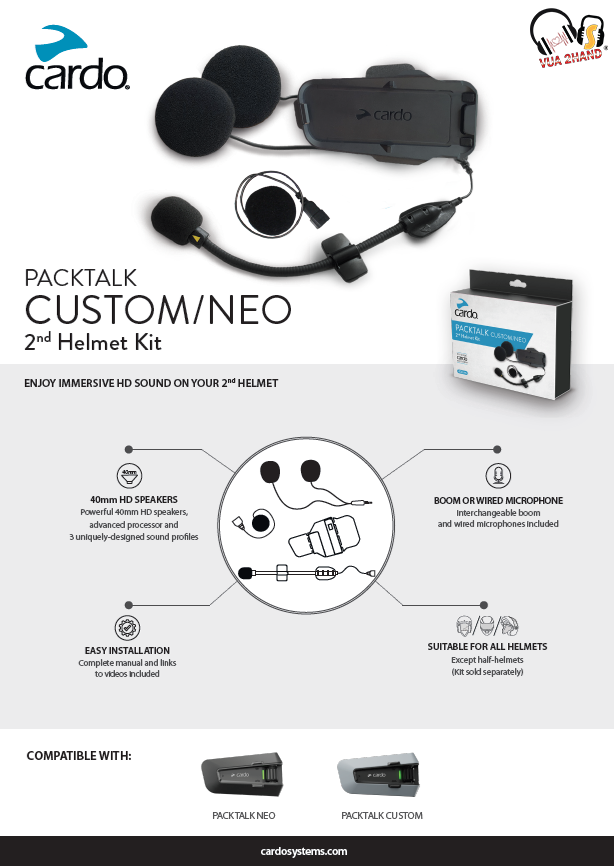 Phụ Kiện Cardo Packtalk Custom/Neo 2nd Helmet Kit